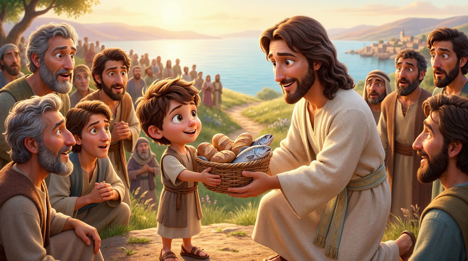 A boy shares