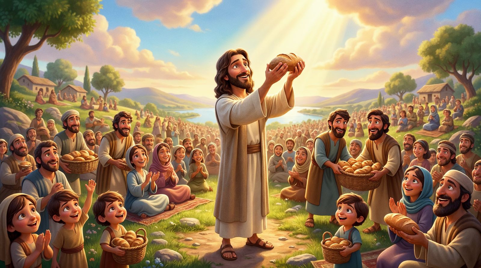 Jesus gives thanks